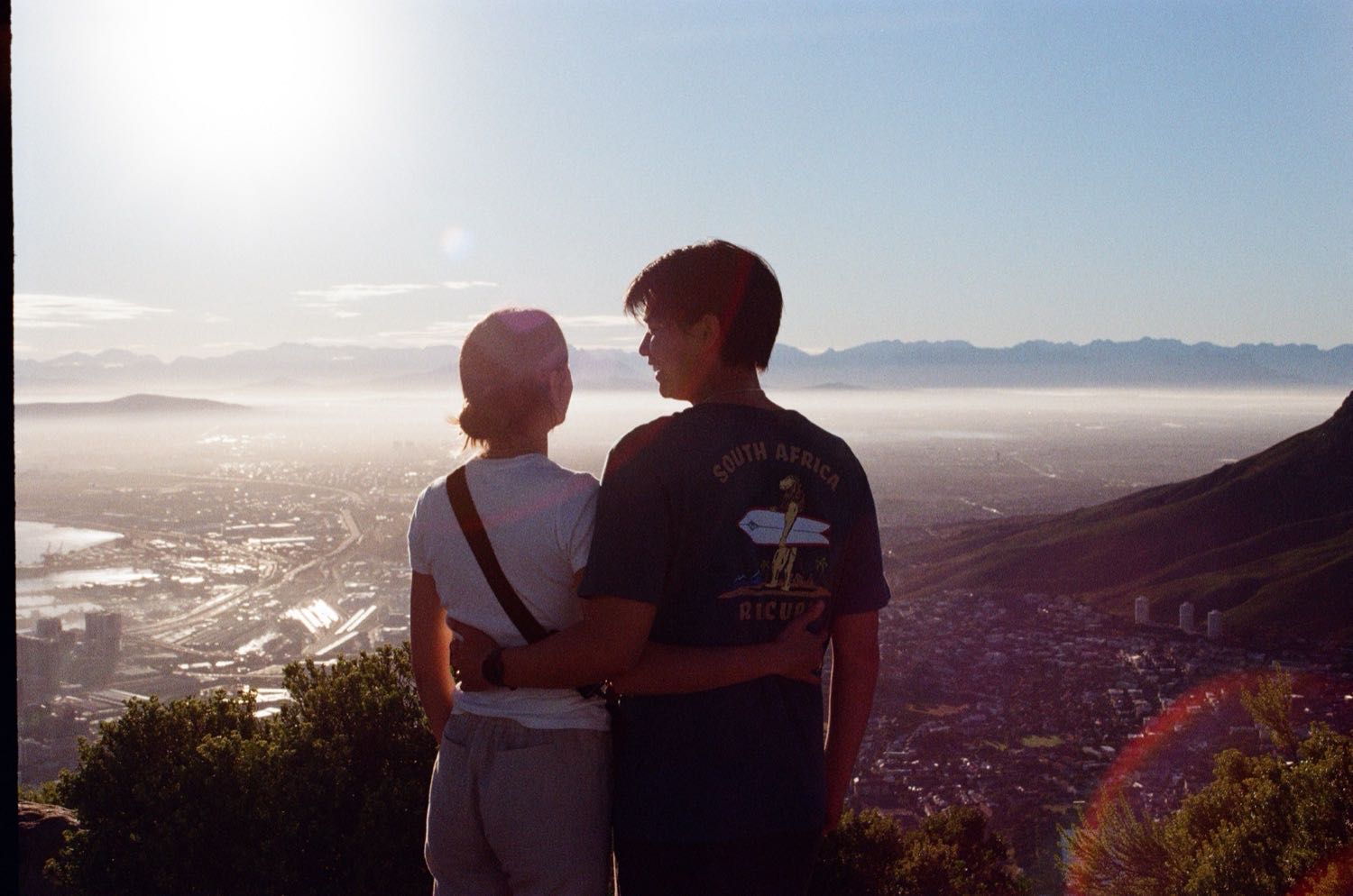 Courtney and Jonathan overlooking Cape Town from Lion's Head